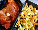 Colában sült pulykacomb petrezselymes sült burgonyával recept fázis 2 fotója