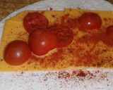 A picture of step 1 of My cheese and cherry tomato quesadilla.