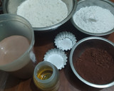 Foto langkah ke 1 dari resep Bolu Kukus Coklat Mekar, tanpa Mixer tanpa Telur.