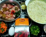 A picture of step 1 of Chicken 65 Fried Rice.
