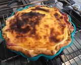 Une image de l'étape 6 de Flan pâtissier à la vanille et pêches de vigne pâte brisée vanille.