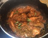A picture of step 9 of Kerala chicken curry.