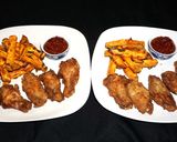Foto del paso 6 de la receta: Alas de pollo adobadas y bastones de camote amarillo asado