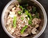 A picture of step 1 of Mushroom Matar Masala.