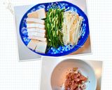 Hình bước làm 1 của món Canh bông hẹ nấu thịt bằm