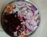 A picture of step 1 of Beetroot pulav.