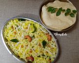 A picture of step 5 of Thengai Sadam / South Indian Coconut Rice.
