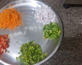 A picture of step 8 of Oats Semolina Uttapam with idli and Sambhar.