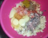 A picture of step 2 of Potatoes moi-moi and coleslow.