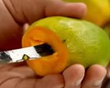 A picture of step 1 of Stuffed kesar mango kulfi.
