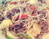 Hình bước làm 7 của món Lòng gà xào giá