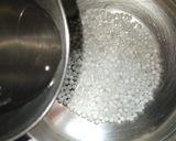 A picture of step 2 of Pasiparu payasam moong dal kheer.