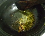 A picture of step 2 of Chingri diye Panch Mishali Torkari (Bengali Dish cooked in a Moroccan Tagine Pot).