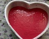 A picture of step 4 of Heart shape red velvet cake.