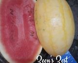A picture of step 1 of Sunshine Watermelon or Yellow Rind Watermelon Salad.