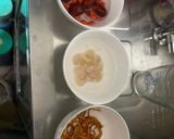 A picture of step 2 of Steamed Bird's Nest with Red Dates, Goji Berries, Dried Longan, Cordyceps, and Chia Seeds.