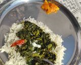 A picture of step 9 of Mix saag { Methi, Sarson, Suva, thom(spring onion green) }.