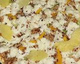 A picture of step 4 of Pizza with pineapple chunks by azmat #eid k pakwan.