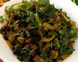 A picture of step 3 of Tandulja Bhaji (chauli bhaji).