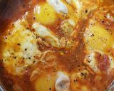 A picture of step 6 of My Lovely One Pan,Tasty Bacon, Eggs & Tomato Baked Breakfast.😁.