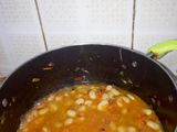 Spiced White runners beans in grated carrots