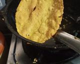 A picture of step 3 of Besan ki papdi.