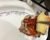 Foto del paso 10 de la receta: Escalopas de lomo con pimientos, queso y guarnición de verdura confitada
