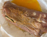 Foto del paso 3 de la receta: Solomillo relleno de calabacín, bacon y queso en salsa de naranja