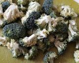 A picture of step 1 of Gazpachuelo Malagueño with Broccoli.