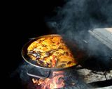 A picture of step 9 of Wood-Fired Seafood and Monkfish Paella.
