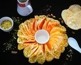 A picture of step 21 of Katayef with cream cheese or shrikhand.