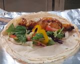 A picture of step 2 of Hummus Tikka Wrap.
