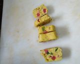 A picture of step 3 of Tutti fruitti Karachi biscuits.
