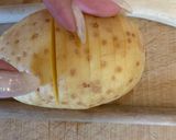 A picture of step 1 of Hassleback Potato.