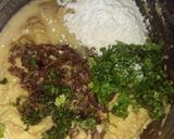 A picture of step 2 of Chickpea rissoles #mashujaarecipe.