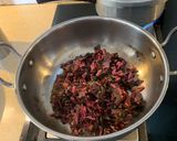 A picture of step 3 of Amaranth Leaves with water chestnut subji.