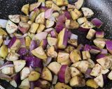 A picture of step 2 of Namrata’s Signature Baingan Anda Recipe.