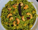 A picture of step 6 of Palak Chole Biryani.