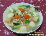 Hình bước làm 7 của món Canh Cá Tuyết & khoai tây 항태감잣국