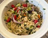 A picture of step 5 of Greek Salad with Orzo.