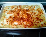 Une image de l'étape 7 de Gratin de pâtes courgettes, lardons, mozzarella.
