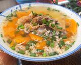 Hình bước làm 2 của món Canh bí đỏ nấu xương heo và thịt xay