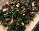 A picture of step 5 of Caramelised onion, spinach and goats cheese tart.