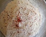 A picture of step 1 of Veg pinwheel tikki roll.