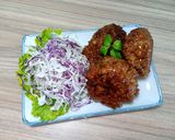 Hình bước làm 5 của món Hambagu - Thịt băm viên kiểu Nhật