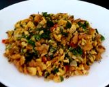 A picture of step 5 of Scrambled Egg,Kale,Parsley Healthy Breakfast #Kitchenwordsearch.