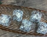 A picture of step 7 of Lamington (Austarilian cake).