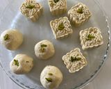 A picture of step 7 of Badam ne Chokhana lotna phiniya ladoo(Almond and rice flour whipped ladoo).