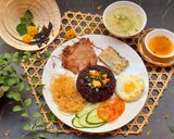 Hình bước làm 2 của món Cơm gạo lứt sườn bì chả trứng