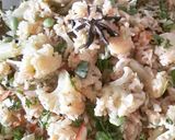 फुलकोबी तुरीच्या दाण्याचा पुलाव : (fulgobi turichya danyacha cauliflower pulao recipe in marathi) रेसिपी स्टेप 5 फोटो